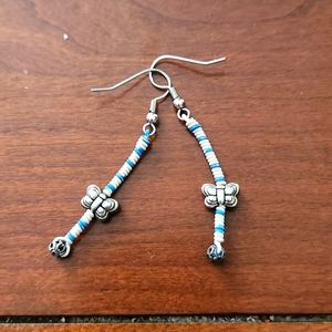 Homemade butterfly earrings